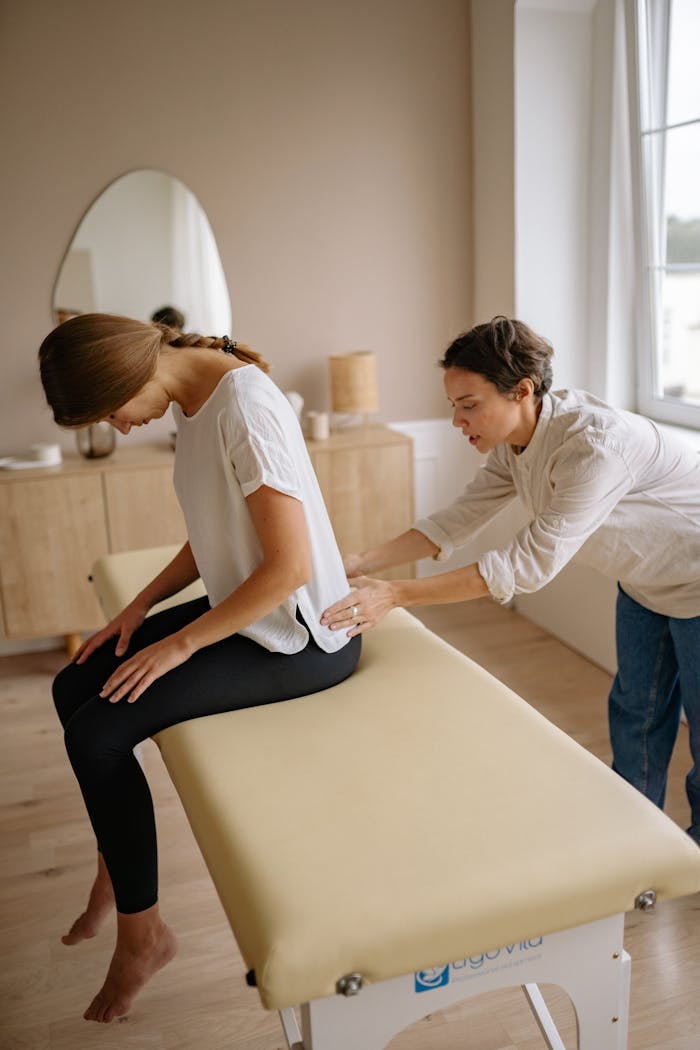 A relaxing massage session in a serene spa environment, promoting wellness and relaxation.